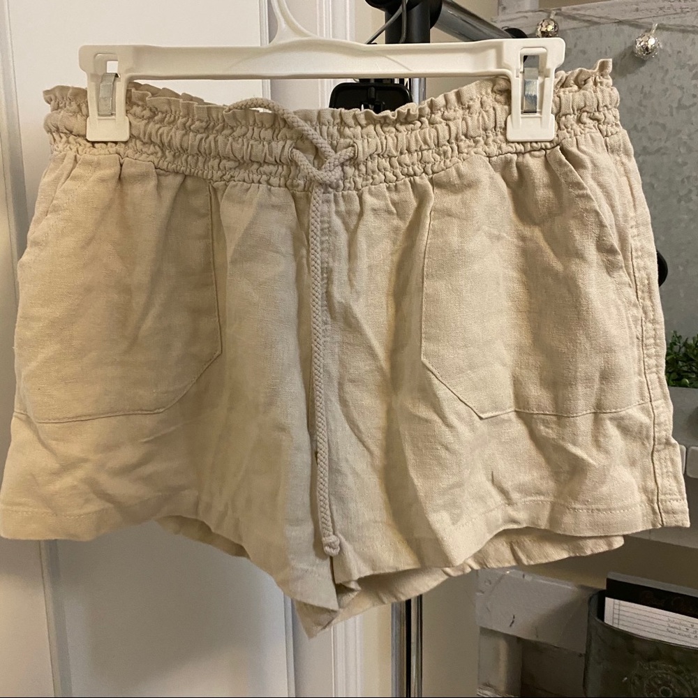Linen paper bag shorts